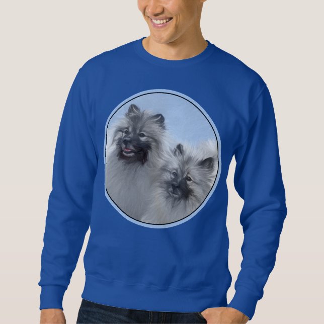 Sudadera Keeshond Pair de Kees pintura animal original (Anverso)