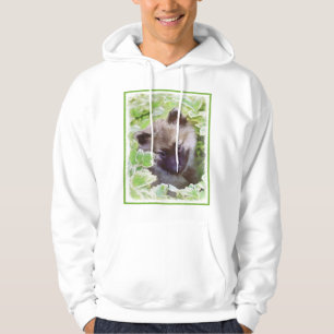 Sudadera Keeshond Puppy en el Jardín Pintura Arte Original