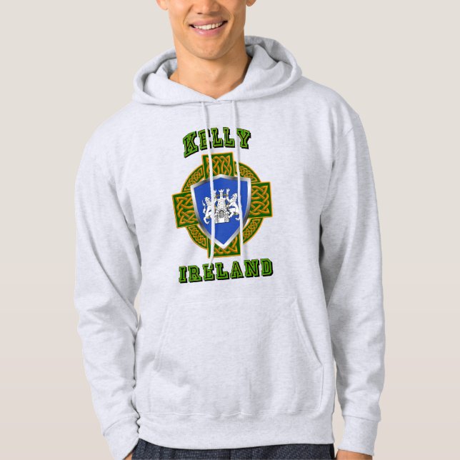 Sudadera Kelly/O'Kelly Irish Shield con Cruz Celta (Anverso)