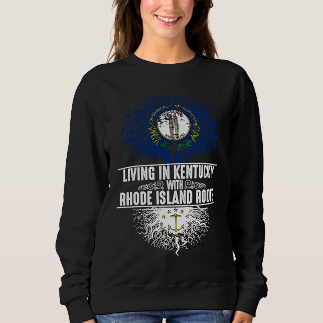 Sudadera Kentucky Home Rhode Island Roots State Tree Flag (Anverso)