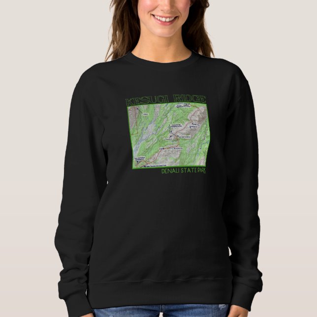 Sudadera Kesugi Ridge Hiking Map Denali State Park Alaska S (Anverso)