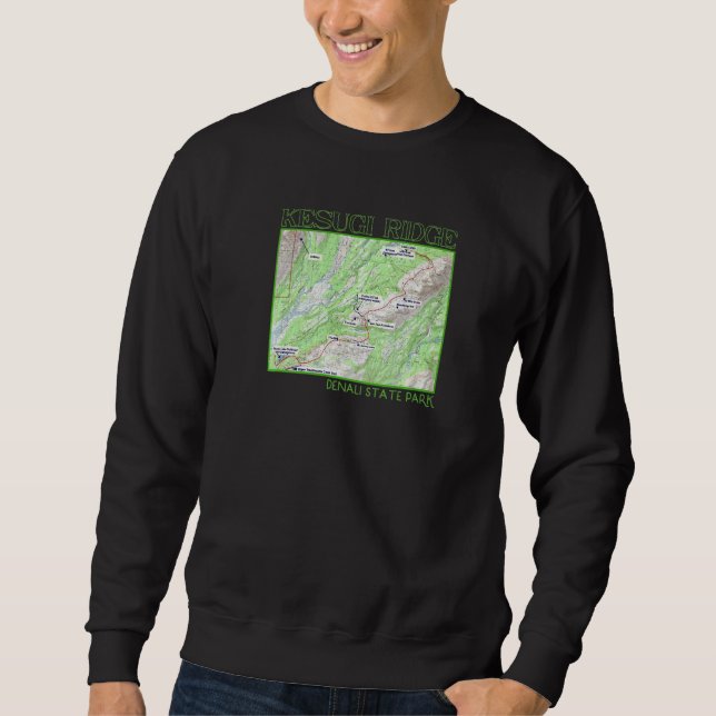 Sudadera Kesugi Ridge Hiking Map Denali State Park Alaska S (Anverso)