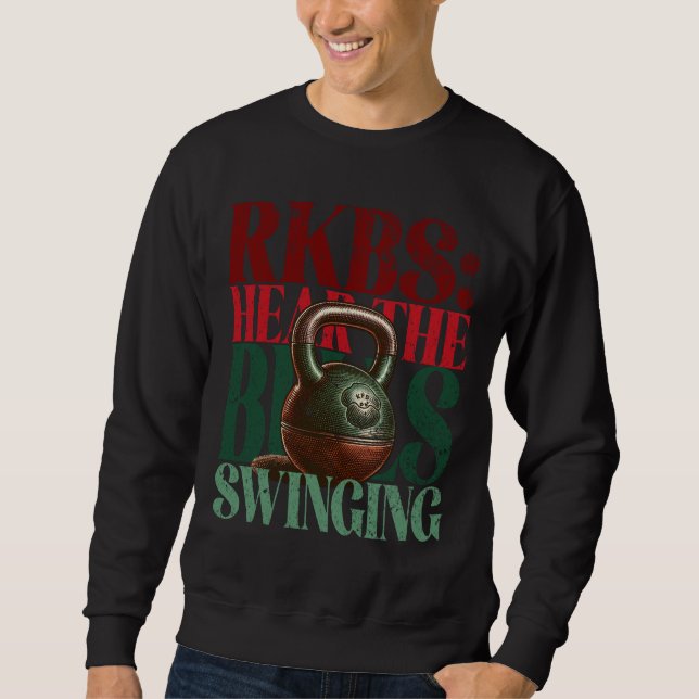 Sudadera Kettlebell Swings Navidades divertidos versión fit (Anverso)