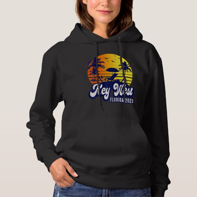 Sudadera Key West 2023 Florida Sunset Beach Retro (Anverso)