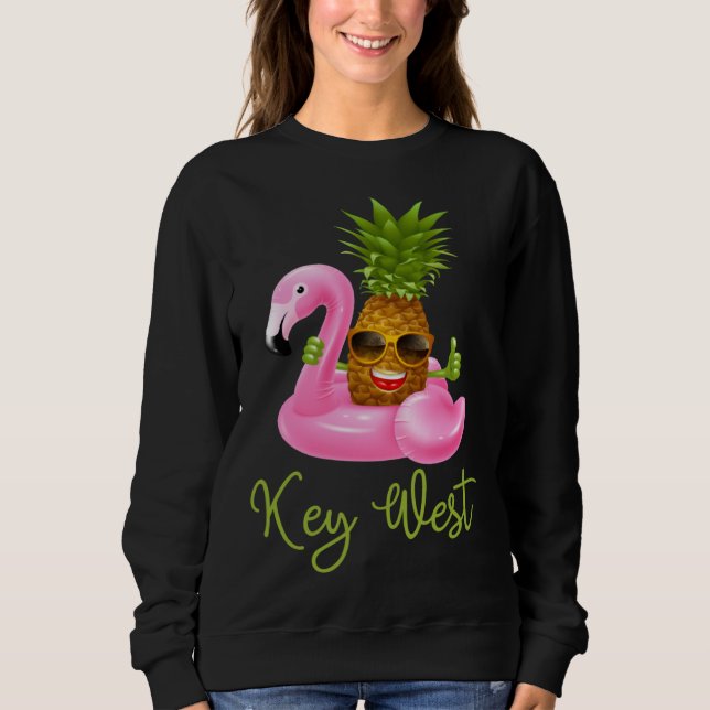 Sudadera Key West Florida Beach Tropical  Flamingo Pineappl (Anverso)