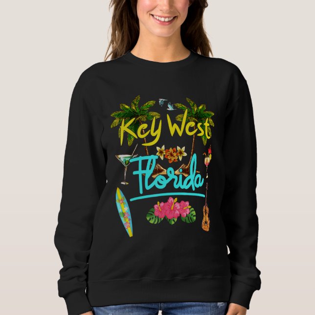 Sudadera Key West Florida Playa Verano Palma Olas Sol Puest (Anverso)