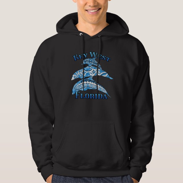 Sudadera Key West Florida Vacation Tribal Dolphins (Anverso)