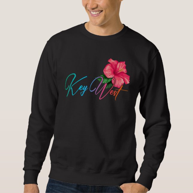 Sudadera Key West Hibiscus Flowers Florida Beach Luau Party (Anverso)