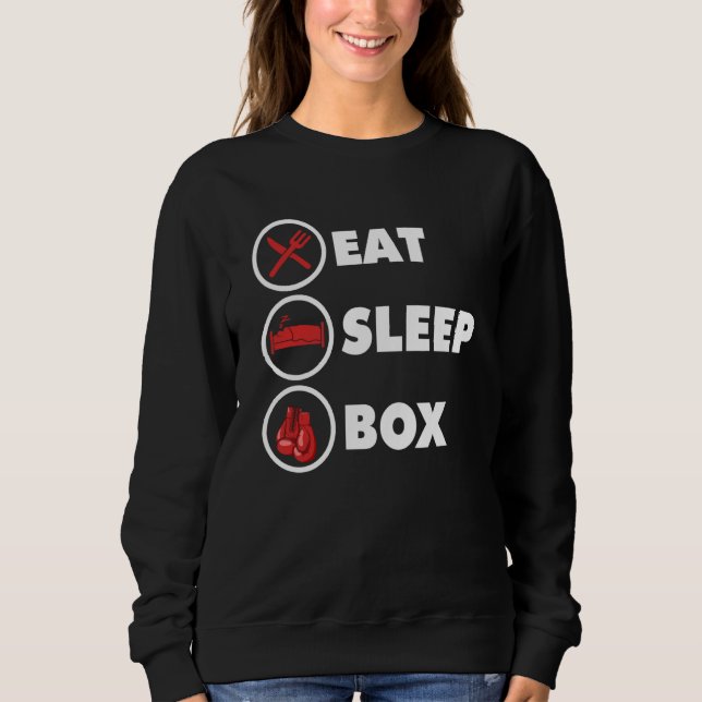 Sudadera Kickboxer Eat Sleep Box Boxing Boxer Kickboxing (Anverso)