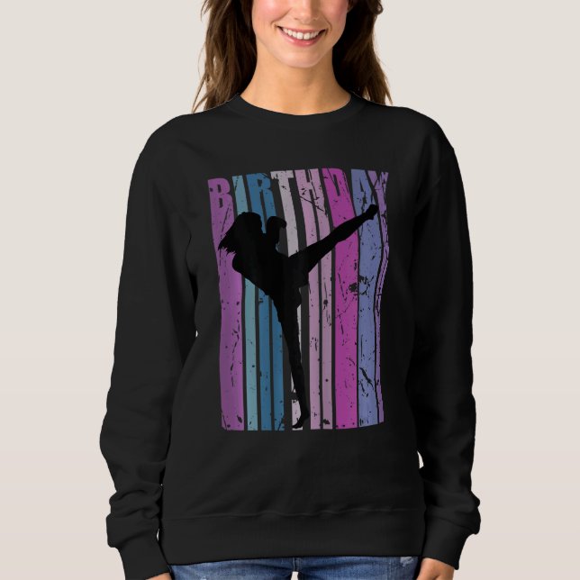 Sudadera Kickboxing Cumpleaños Mujeres Kickboxer Retro Vint (Anverso)