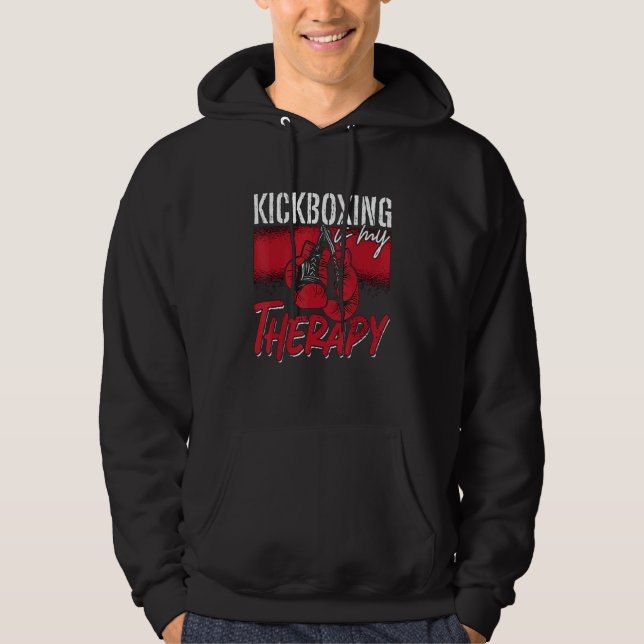 Sudadera Kickboxing Is My Therapy Combat Sports Kickboxer K (Anverso)