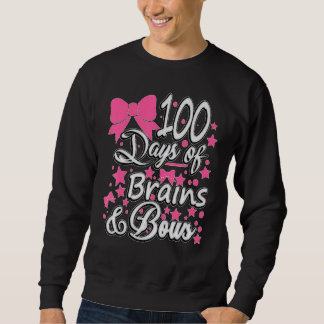 Sudadera Kids 100 Days of Brains and Bows Girls 100th Day o