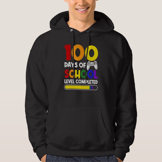 Sudadera Kids 100 Days Of School Level Completed 100th Day  (Anverso)