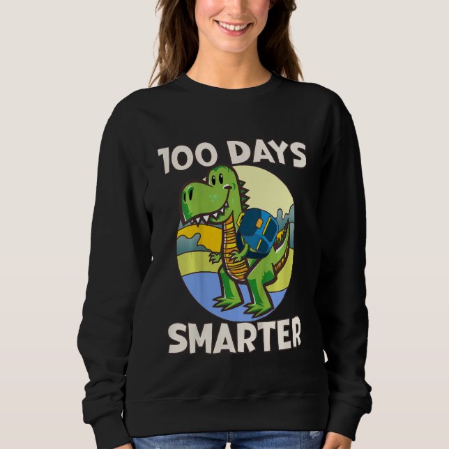 Sudadera Kids 100 days smarter, Cute dino Happy 100th Day o (Anverso)