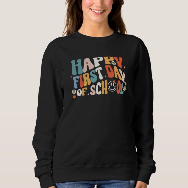 Sudadera Kids Aestic Happy First Day Of School Student Teac (Anverso)