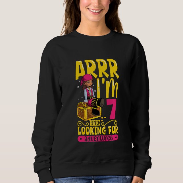 Sudadera Kids Arrr I'm 7 - girls pirate (Anverso)