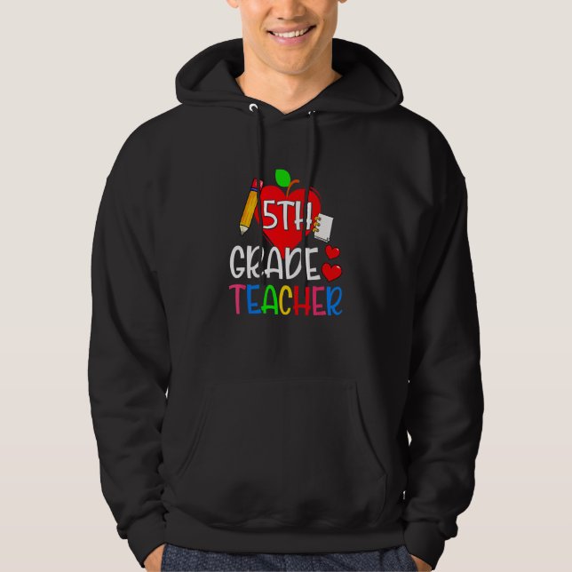 Sudadera Kids Back To School 5th Grade Teacher Fifth Grade  (Anverso)