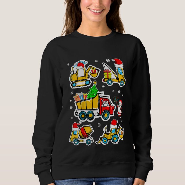 Sudadera Kids Construction Vehicle Christmas Crane Truck Sa (Anverso)