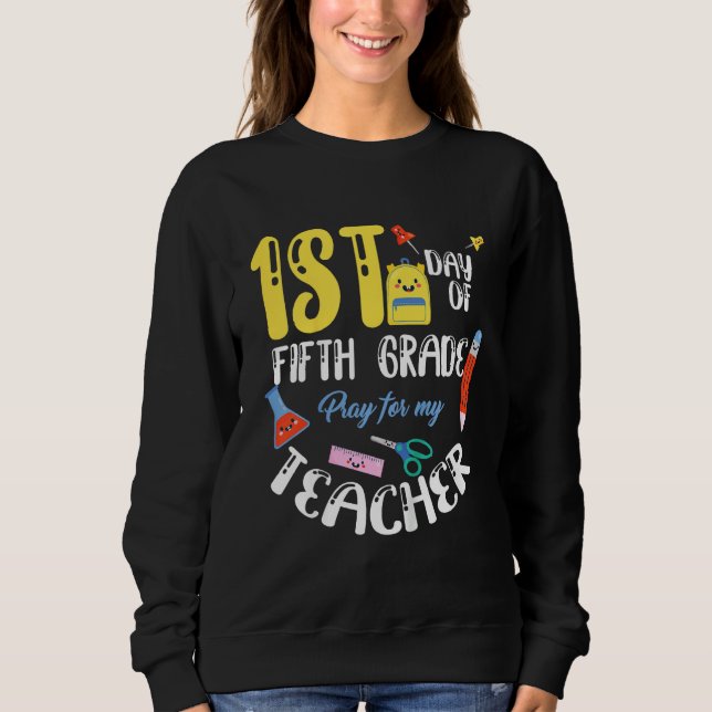 Sudadera Kids First 1st Day of Fifth 5th Grade Student Back (Anverso)