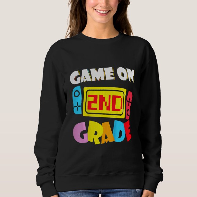 Sudadera Kids Game On 2nd Grade Gaming First Day Back To Sc (Anverso)