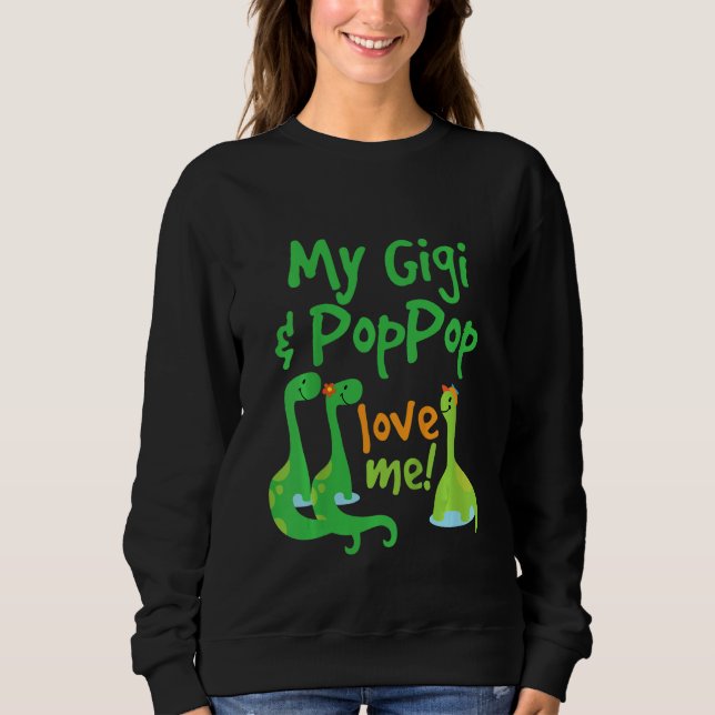 Sudadera Kids Gigi and PopPop Love Me Grandchild Dinosaur (Anverso)