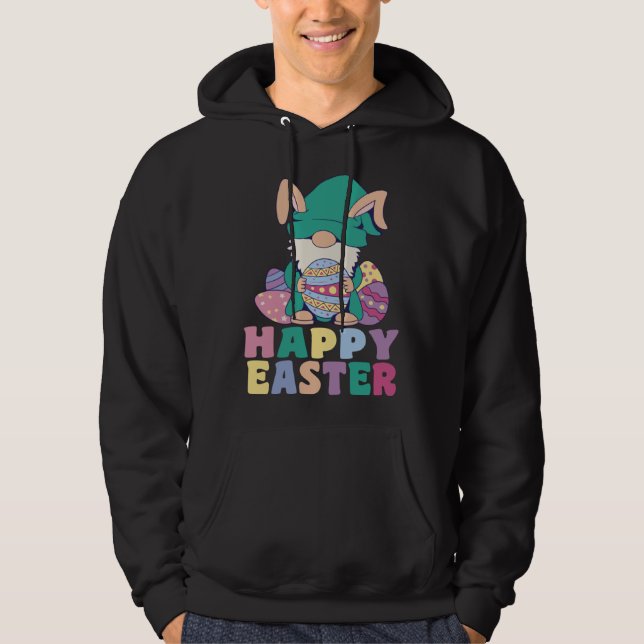 Sudadera Kids Happy Easter Cute Trex Bunny Ear Easter Eggs  (Anverso)