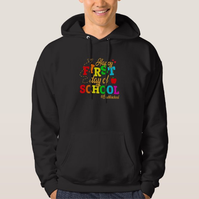 Sudadera Kids Happy First Day Of School Back To School Stud (Anverso)
