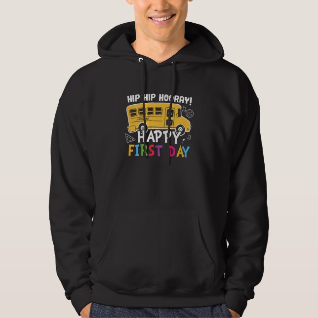 Sudadera Kids Hip Hip Hooray Happy First Day Back To School (Anverso)
