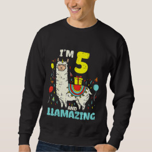 Sudadera Kids Im 5 Llamazing Llama Cute Alpaca Animal 5B
