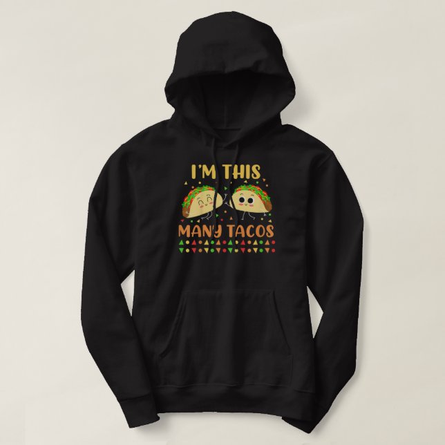 Sudadera Kids I'm This Many Tacos Second Birthday Party Cin (Diseño del anverso)