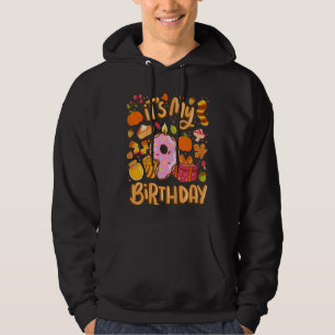 Sudadera Kids It's My 9 Birthday Autumn Maple Leaf Fall Sea