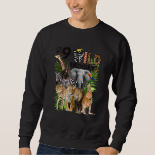 Sudadera Kids It's My 9th Wild Birthday Safari Animals Zoo