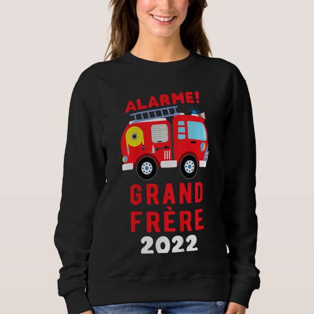 Sudadera Kids Je Vais Être Grand Brother 2022 Fireman Pregn (Anverso)