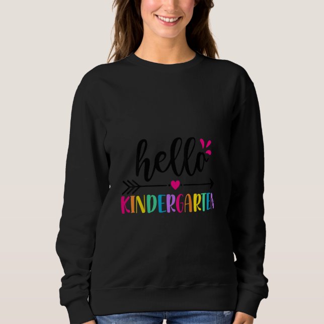 Sudadera Kids Kids White Hello Kindergarten Back To School  (Anverso)