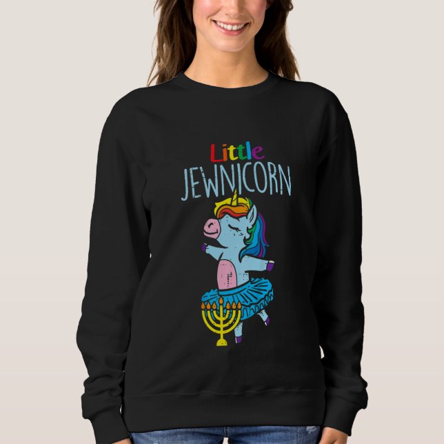 Sudadera Kids Little Jewnicorn Cute Hanukkah Chanukah PJs T (Anverso)