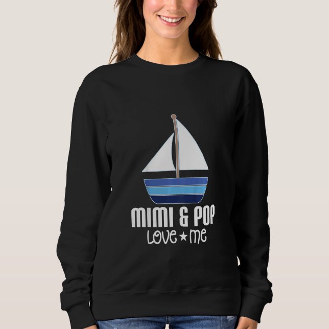 Sudadera Kids Mimi and Pop Loves Me Grandson Sailboat (Anverso)