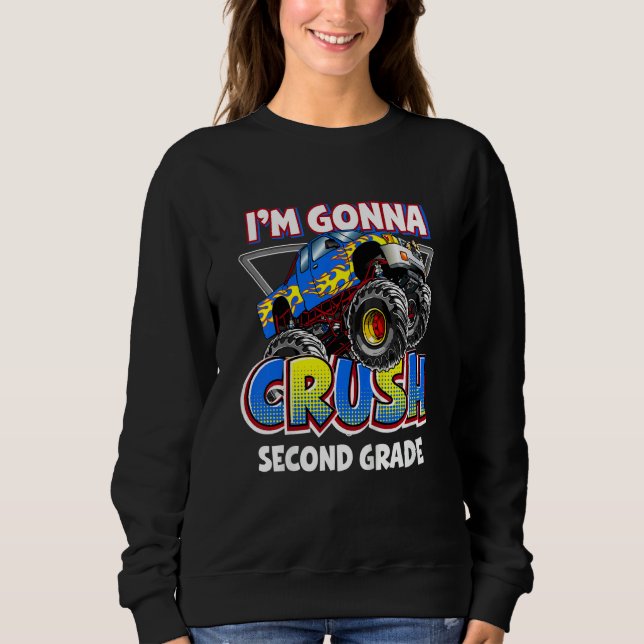 Sudadera Kids Monster Truck 2nd Grade I'm Gonna Crush secon (Anverso)