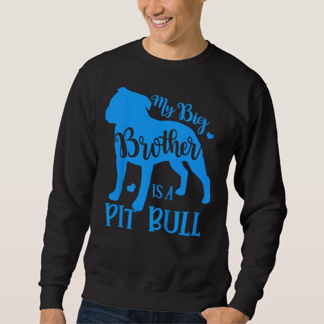 Sudadera Kids My Big Cute Brother Es Un Pitbull Para Chica  (Anverso)
