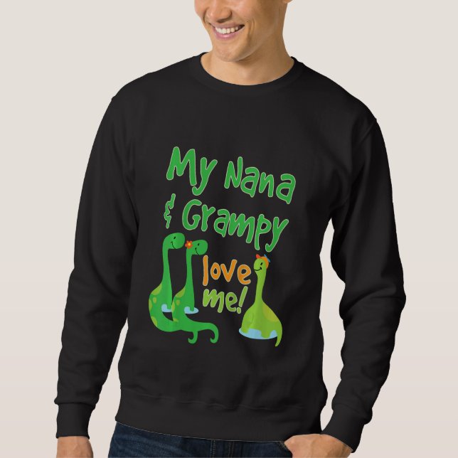 Sudadera Kids Nana and Grampy Love Me Grandson Dinosaur (Anverso)