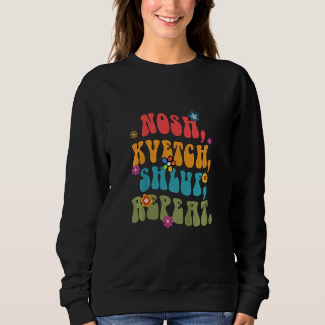 Sudadera Kids Nosh Kvetch Shluf Repeat  Yiddish Baby Shower (Anverso)