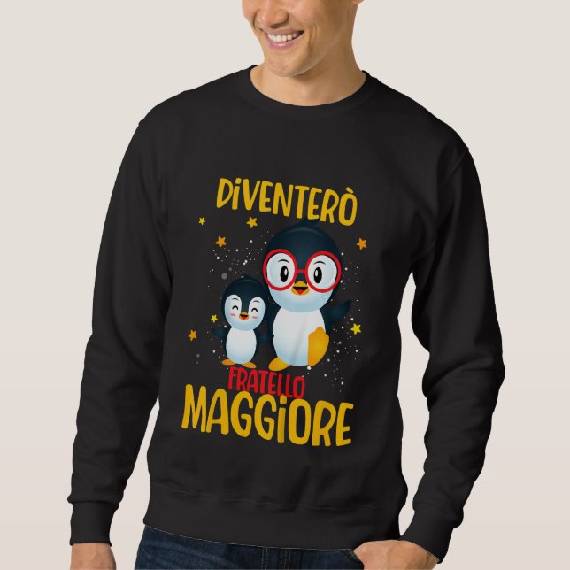 Sudadera Kids Penguin I Will Become Elder Brother  Boy Son (Anverso)