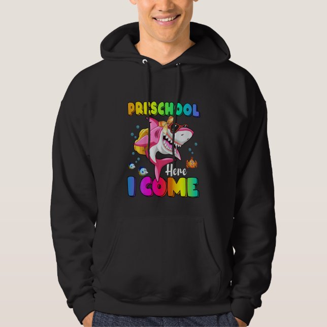 Sudadera Kids Preschool Here I Come Shark Backpack Back To  (Anverso)
