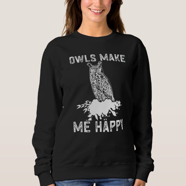 Sudadera Kids Women Owl  Owls Make Me Happy (Anverso)