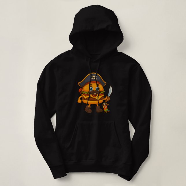 Sudadera KikiBurger el Pirata – Mascota de Comida Adorable (Diseño del anverso)