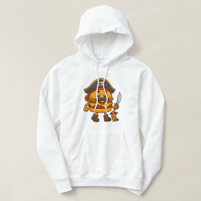 Sudadera KikiBurger el Pirata – Mascota de Comida Adorable (Diseño del anverso)