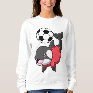 Sudadera Killerwhale como jugador de fútbol con fútbol