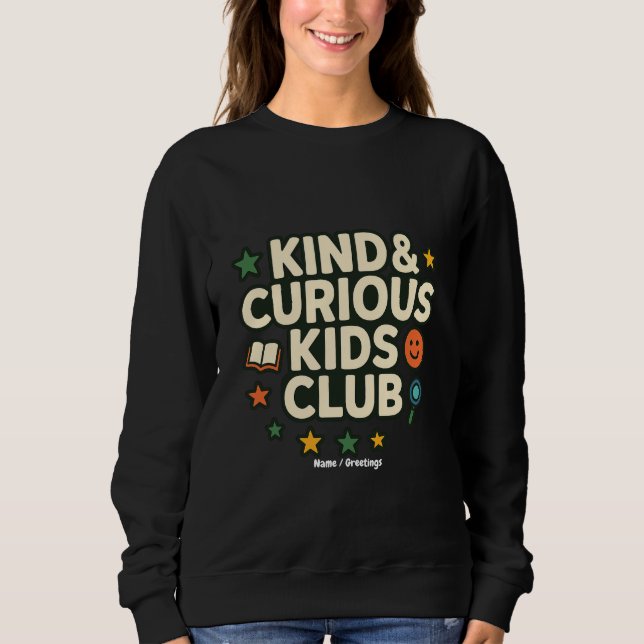 Sudadera Kind & Curious Kids Club Positive Growth Mindset  (Anverso)