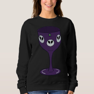 Sudadera Kinda Gótico Skull Wine Goblet Deep Purple