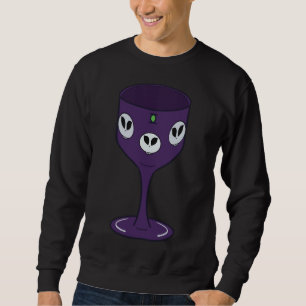 Sudadera Kinda Gótico Skull Wine Goblet Deep Purple