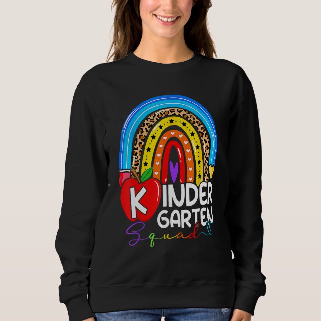 Sudadera Kindergarten Boho Rainbow Teacher Team Kinder Squa (Anverso)